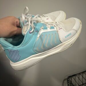 K-Swiss Kids' Aqua and White Sneakers